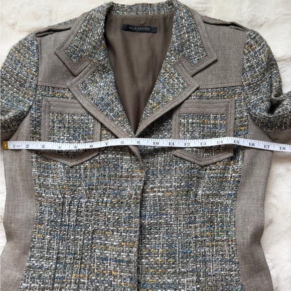 Elie Tahari Gray Tweed & Linen Blazer-Xs/S - Picture 16 of 16
